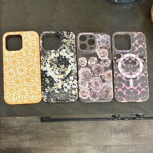Kate Spade Floral and Geometric Phone Cases - Orange, Black, Pink